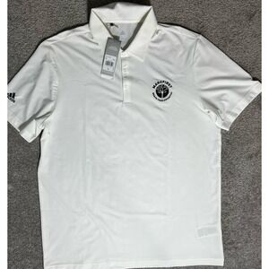 Adidas Golf Polo Shirt Sz L Solid Performance Athletic Short Sleeve White NWT #A